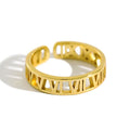 Wholesale Roman Numbers Fashion Rings 925 Sterling Silver Jewelry Gold Plated Adjustable Rings Jewelry for Women