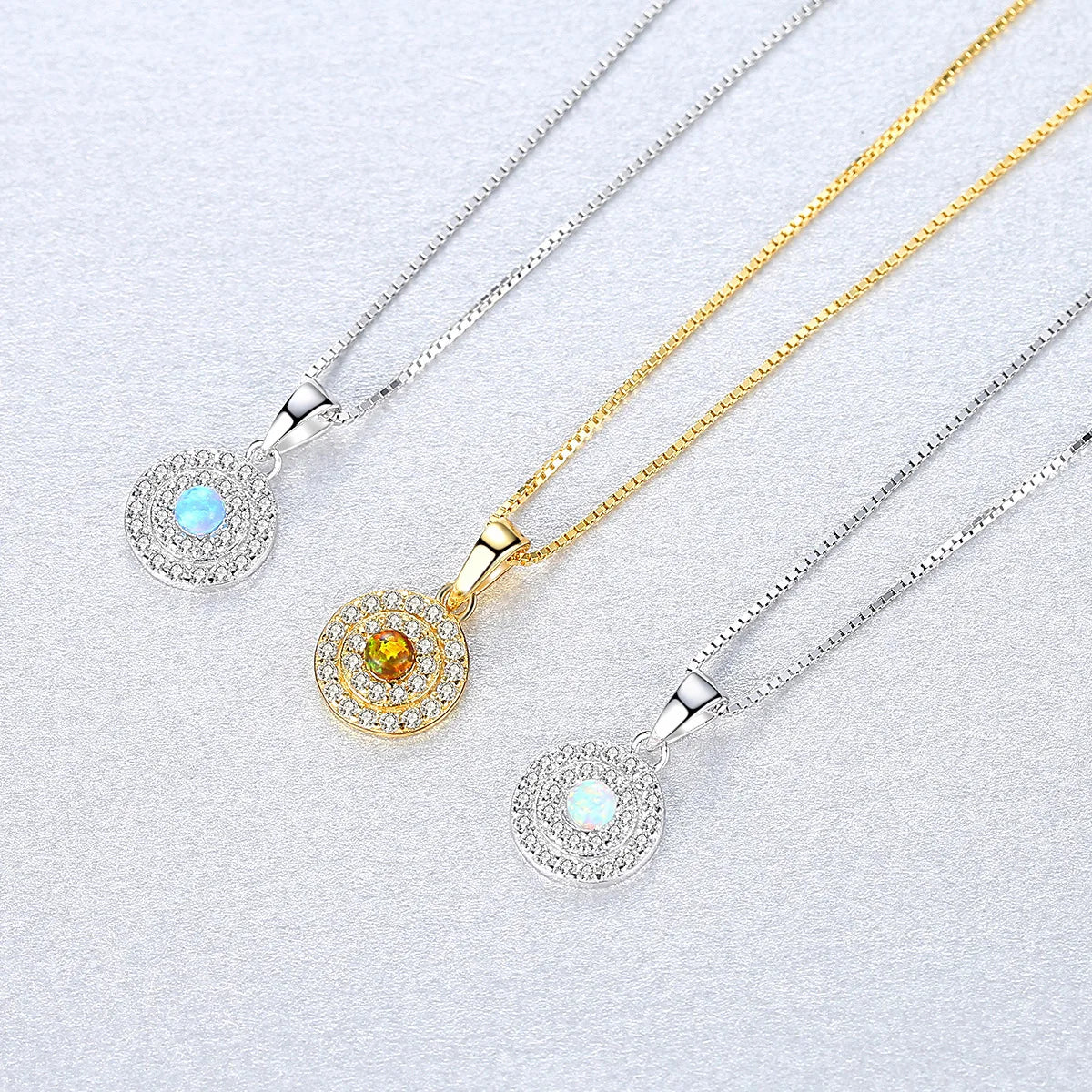Special S925 Silver Minimalist Opal Engagement Wedding Party Pendant Necklace-Customizable Gift Jewelry