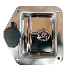 Recessed Flush Door Handle with Paddle for Truck Toolbox Stainless Steel Lock Latches Zinc Plated Iron Material