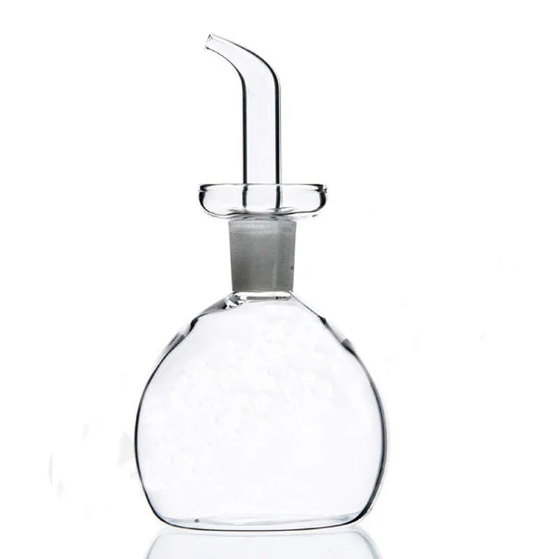 150ml Round Glass Cruet for Olive Oil and Vinegar Safe Spice and Food Storage Jar with Cover for Kitchen Use