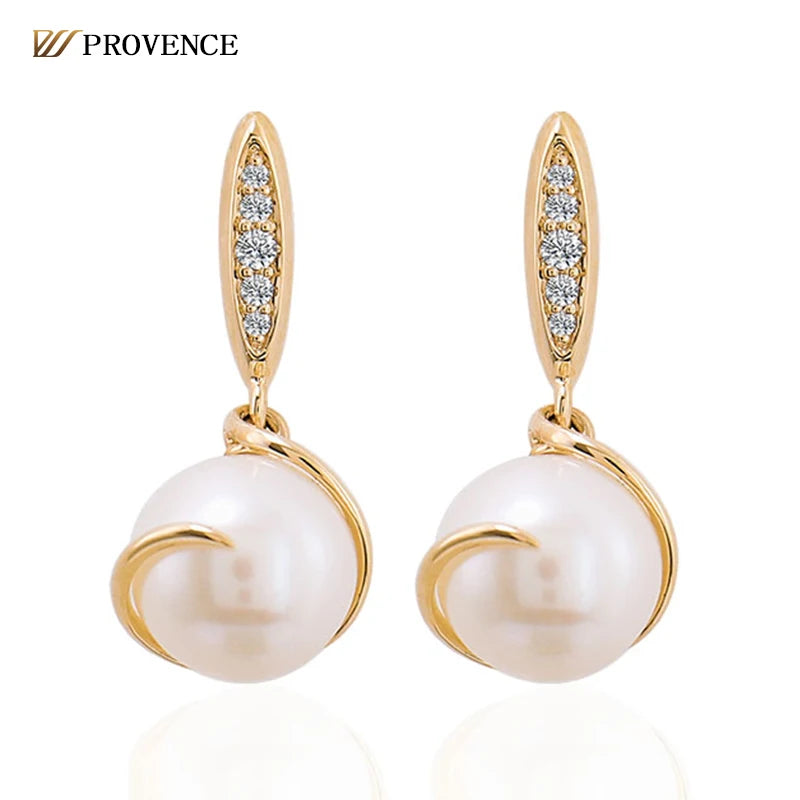 Real 10k 14k 18k Yellow Gold Drop Earrings  DEF VVS  Moissanite Earring Pearl Earrings Hot Sale Gifts Earings Jewelry Women