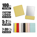 Custom Logo Debossing Brand Promotion Gift Giveaways Portable EDC Unbreakable Stainless Steel PU Leather Cosmetic Pocket Mirror