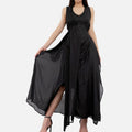 Enyami Custom Design Chic Elegant Prom Dress Robe Party Vestidos V Neck Black Chiffon Women Casual Maxi Dresses
