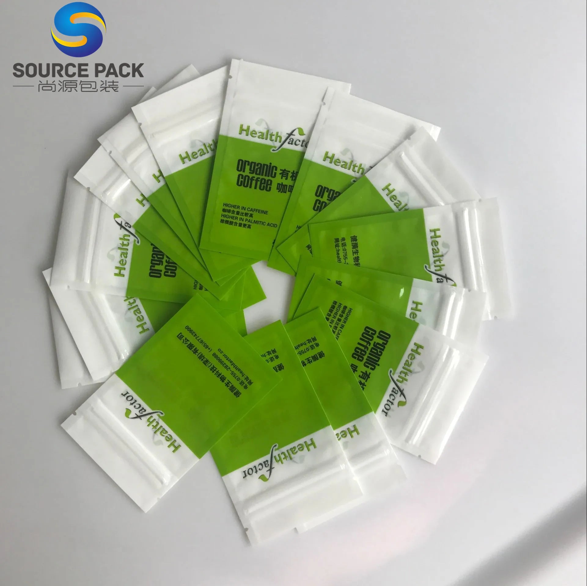 Custom Printed Kraft Paper Flat Tea Bags Three Side Sealing Laminated 3 Side sealed Tea Bags Sachet