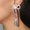 Hollow Heart Pendant Earrings Exaggerated Diamond-adorned Teardrop Ear Pendants for Women