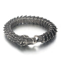 KALEN 220mm Men Punk Stainless Steel Links Bracelet With Vivid Dragon Head Clasp