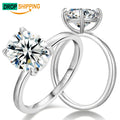 Dropshipping Luxury Jewelry 1.5ct-3ct White Gold 925 Sterling Silver Oval Cut VVS Moissanite Diamond Engagement Ring for Women