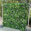 H05401 Home Garden Decor 3D Roll up Artificial Plant Flower Wall Backdrop Panel Green Artificial Grass Wall with Leaf Foliage