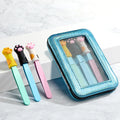 Wholesale Stainless Steel Cosmetic Lashing Tool Set 3-in-1 Protective Cover Slanted Tip Eyelash Extension Kit Eyebrow Tweezers