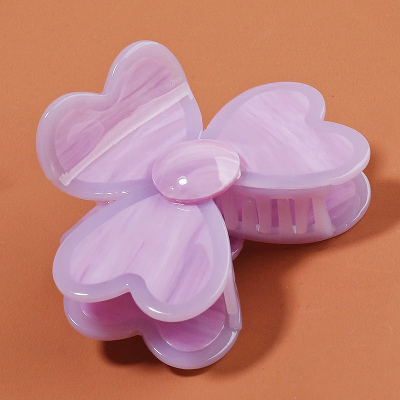 MiDairy OEM ODM Wholesale Three Heart Shaped Claw Clip Custom Acetate Color Hair Accessoires for Girls CSFZ0566