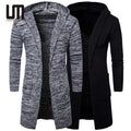Liu Ming Cheap Hot Sells Trending Men Casual Autumn Winter Solid Color Long Sleeve Thick Hooded Coat Cardigan Sweaters
