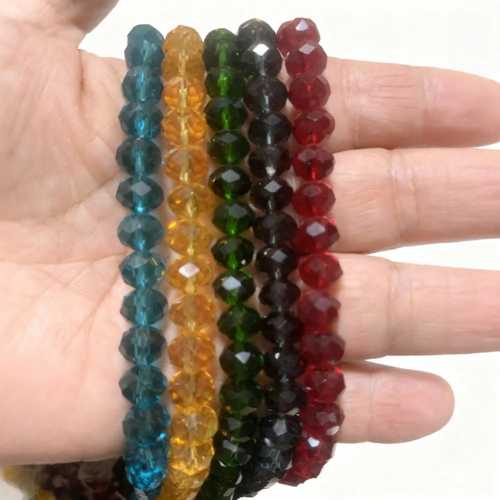 Flat Beads Glass Crystal Loose Beads DIY Handmade Materials for Beaded Bracelets Earrings Jewelry Accessories