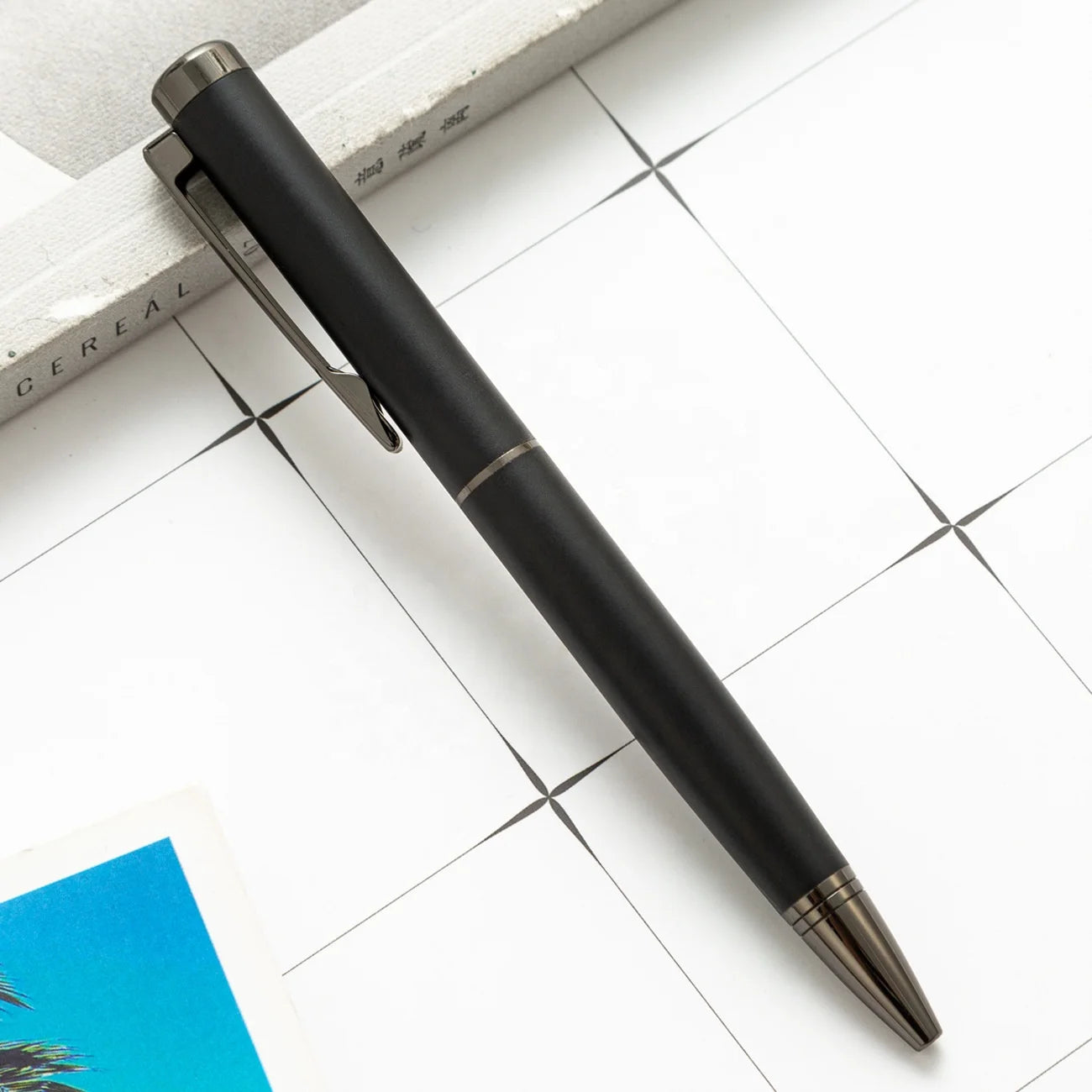 Corporate Gift Set Twisted Ball Pens Black Matte Dull Polish Custom Logo Multi-Functional Pens 0.5mm Writing Width for Men