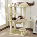 Cat Tower Bed 2 in 1 Durable Sisal Scratching Post with Plush Ball Toy Kitten Indoor Climbing Frame Cat Toy Cat Tree