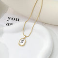 French Style Flower Necklace Stainless Steel Gold Plated Pendant Neck Chain Retro Women Party Jewelry