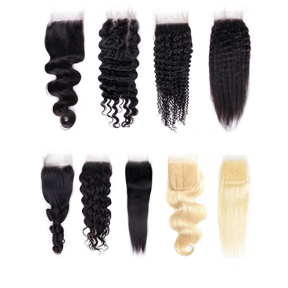 FH Factory Direct 13x4 5X5 4x4 Natural Wavy Deep Wave HD Swiss Lace Frontal Bundles with HD Lace Closure