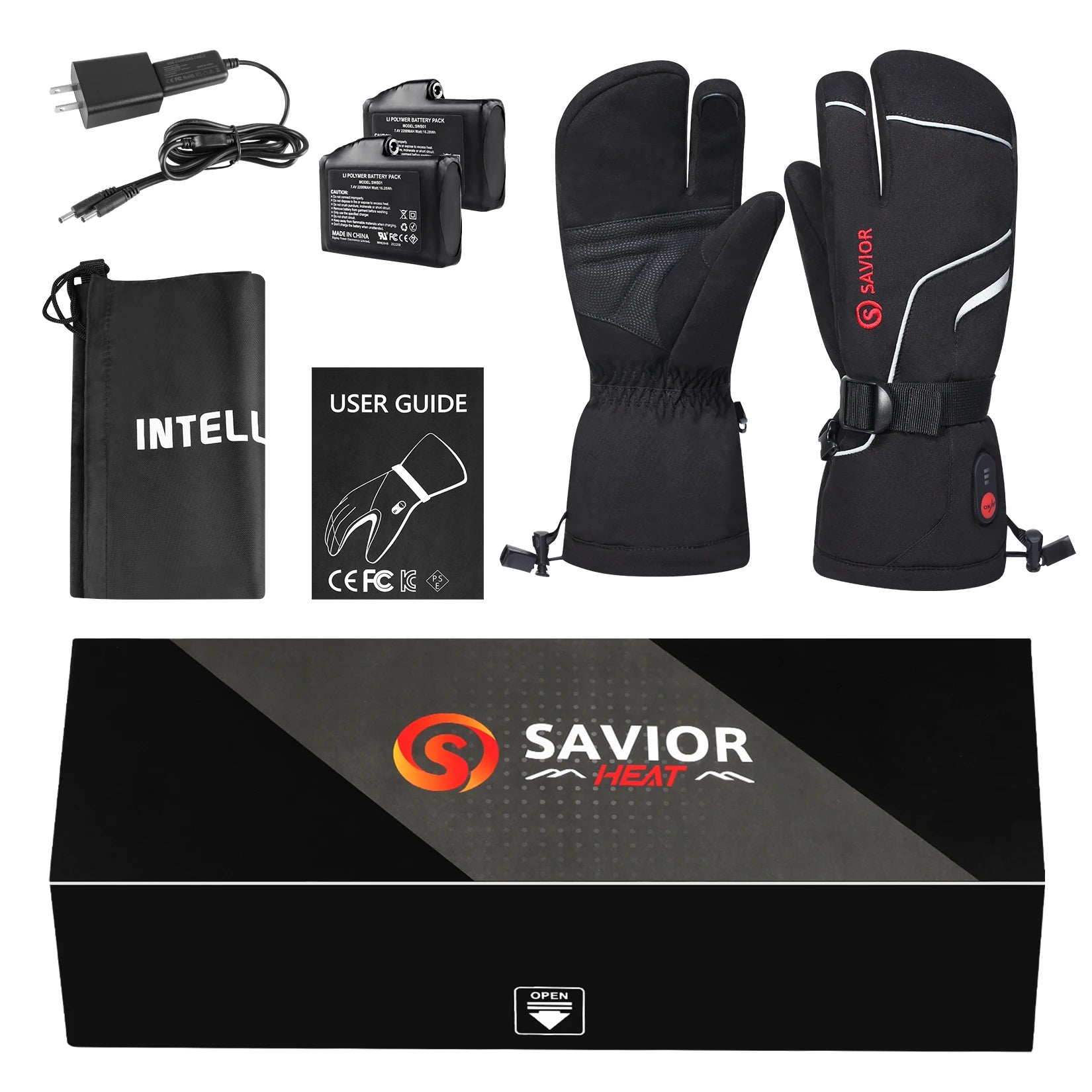 Winter Snowboard Electric Glove Anti Slip Palm Waterproof Long Battery Heated Gloves