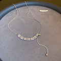 Pull-out Clavicle Chain Copper Alloy Tassel Niche Crystal Clavicle Chain Choker Necklace Women  Zircon Leaf Wheat Ear Necklace