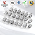 Classic Silver Plated Non-Tarnish Earrings Stainless Steel Cubic Zircon Waterproof Huggie Earrings Claw Setting Hook Design