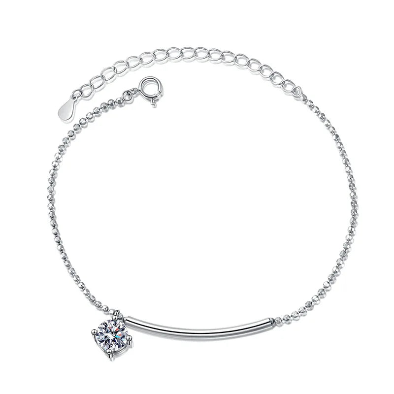 Trendy Fashion Charms Jewelry 925 Sterling Silver Bracelets 1Carat 925 Silver Moissanite Bracelets for Women