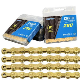 Golden 6/7/8 Speed Mountain Bike Chain 9/10/11 Variable Speed Road Bike Chain with Full Plating Anti-Rust for Bicycles