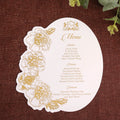 Flower Shape Wedding Paper Cards Double-Sided Hot Stamping Menu Cards Custom Thank You Card