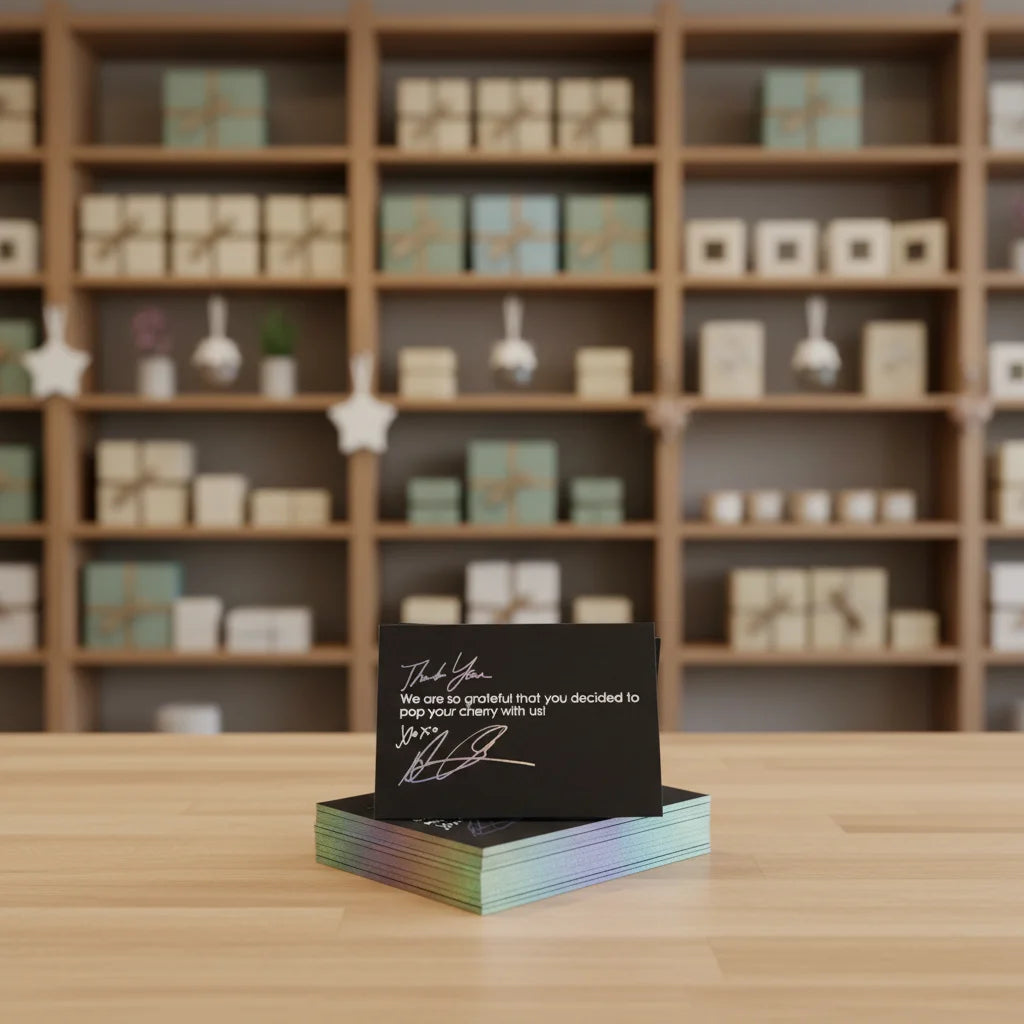 Customized Hot Holographic Stamping Thank You Greeting Cards Business Cards Made From Quality Paper Cardboard and Offset Paper