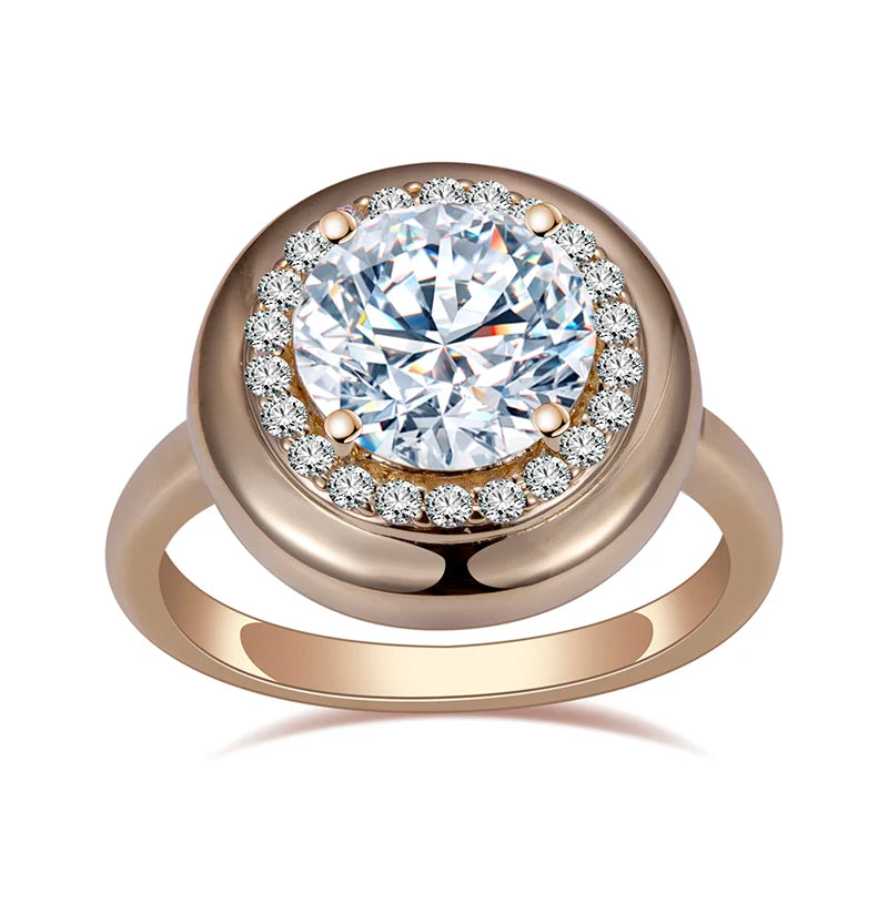 Custom Jewelry MSR-1135 Wedding Diamond Rings Jewelry 9k Gold Round Cut Moissanite Ring
