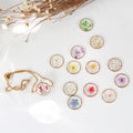 Stainless Steel Gold Plated Adjustable Resin Flower Charm Bracelet Resin Dried Real Flower Bracelet