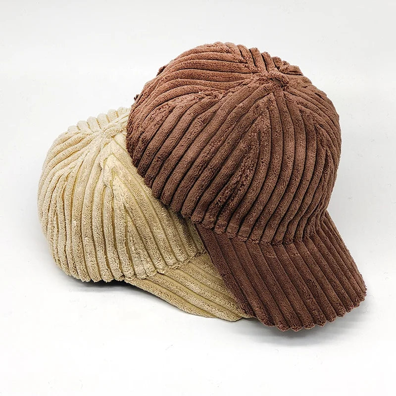 MIO Newest Vintage Corduroy Hat Corduroy 6 Panel Hat Outdoor Keep Warm Winter Cap Baseball Sports Cap for Men and Women
