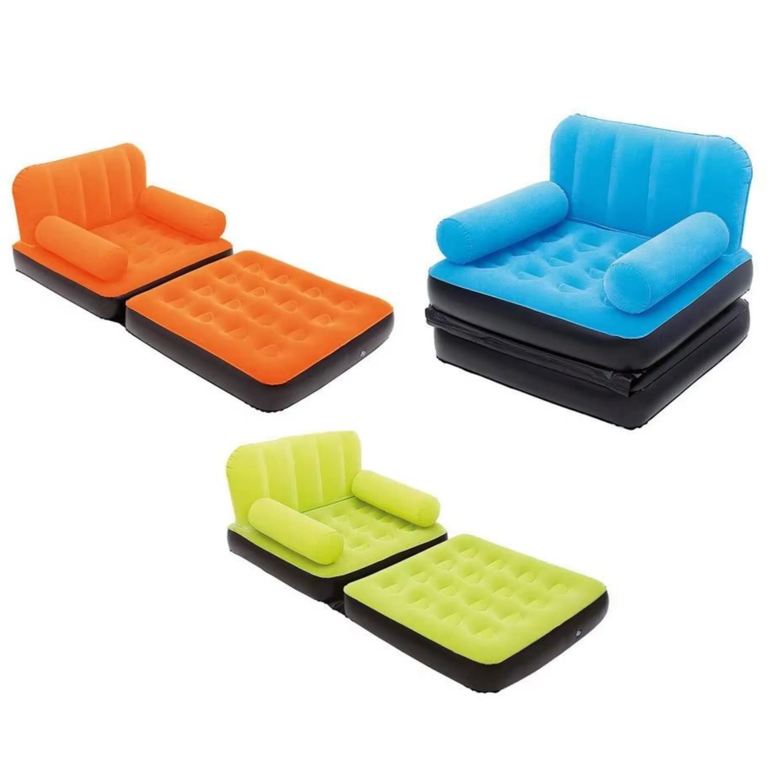 Bestway 67277 75'' X 38 ''x 25'' Multi-Max Air Couch Inflatable Sofa Bed 3 Assorted Colors Living Room Sofa