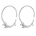 Lotus Fun Real 925 Sterling Silver 18k Gold Plated Dog Big Round  Hoop Earrings  Huggie Hoop Earring Luxury Jewelry for Women