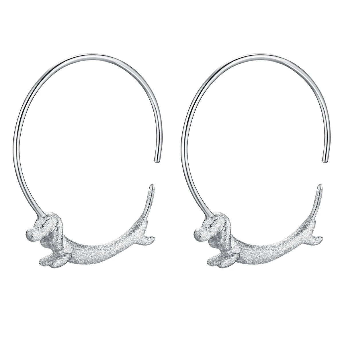 Lotus Fun Real 925 Sterling Silver 18k Gold Plated Dog Big Round  Hoop Earrings  Huggie Hoop Earring Luxury Jewelry for Women