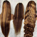 Wholesale Natural Straight Hair Transparent swiss High Density Cuticle Aligned Hair 100% Human Hair Highlight Color Lace Wig