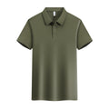 Men's Casual Summer Breathable Golf T-Shirt White Trim Gold Embroidered Zipper Printed Short Sleeve for Polo Light Knitted