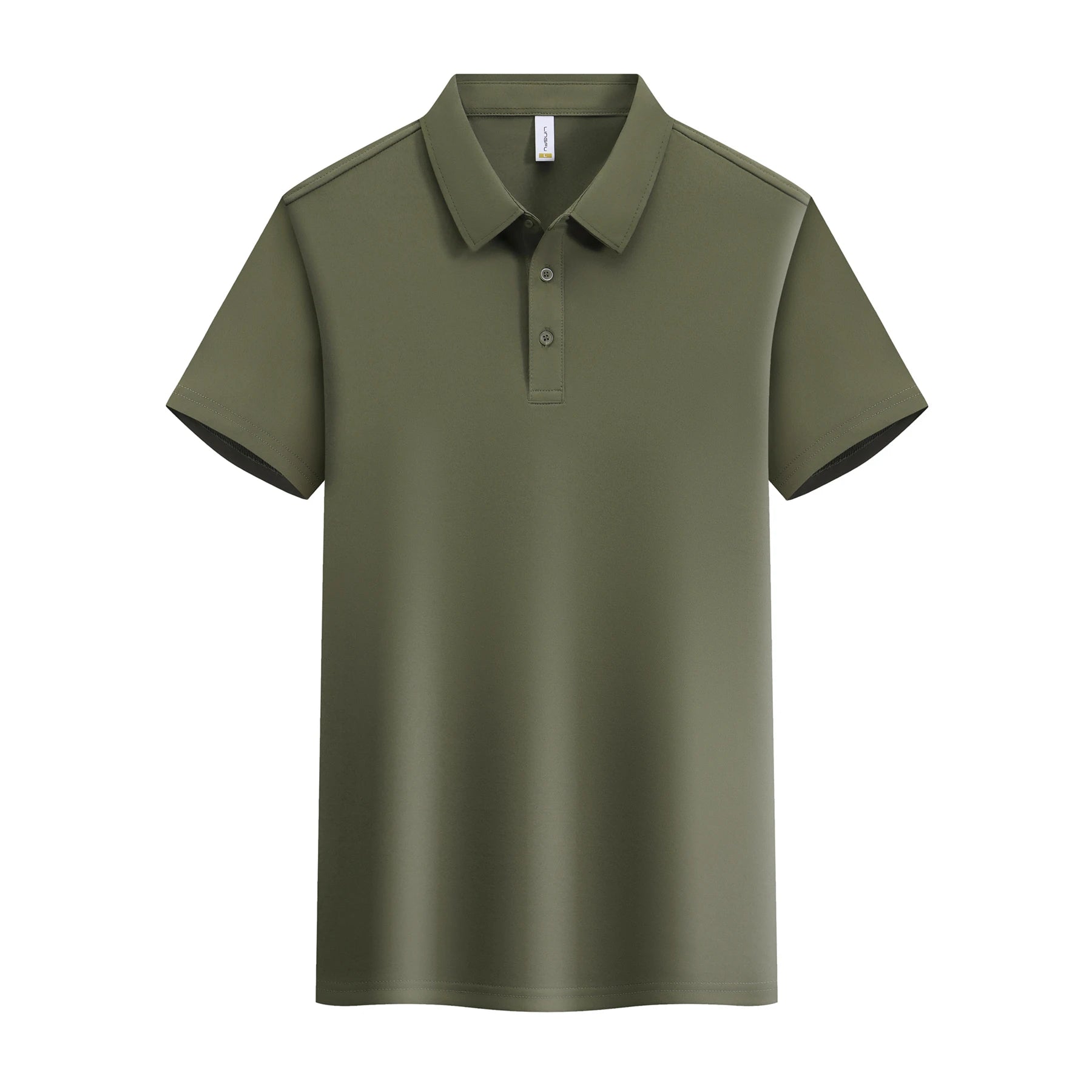 Men's Casual Summer Breathable Golf T-Shirt White Trim Gold Embroidered Zipper Printed Short Sleeve for Polo Light Knitted