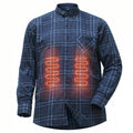 Heated Shirt USB Men's Body Warmer 5V Cotton Fabric Customized Logo BLUE Casual Shirts Knitted Winter Shirt Heated Jacket