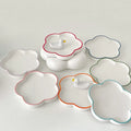 Ins Korea French Flower Shape Ceramic Plate Creative Dessert Cake Plate
