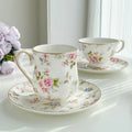 MSH European Luxury Style Hand Painted Tea Mug Saucer for TV Shopping