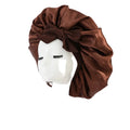 Silk Satin Bonnet for Women Double Layer Sleep Cap Hair Wrap with Tie Band Curly Hair Custom Logo Printed for Sports