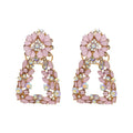 HOVANCI 2020 Fashion Jewelry Women Earrings Boho Rhinestone Statement Earring Crystal Large Flower Drop Earring