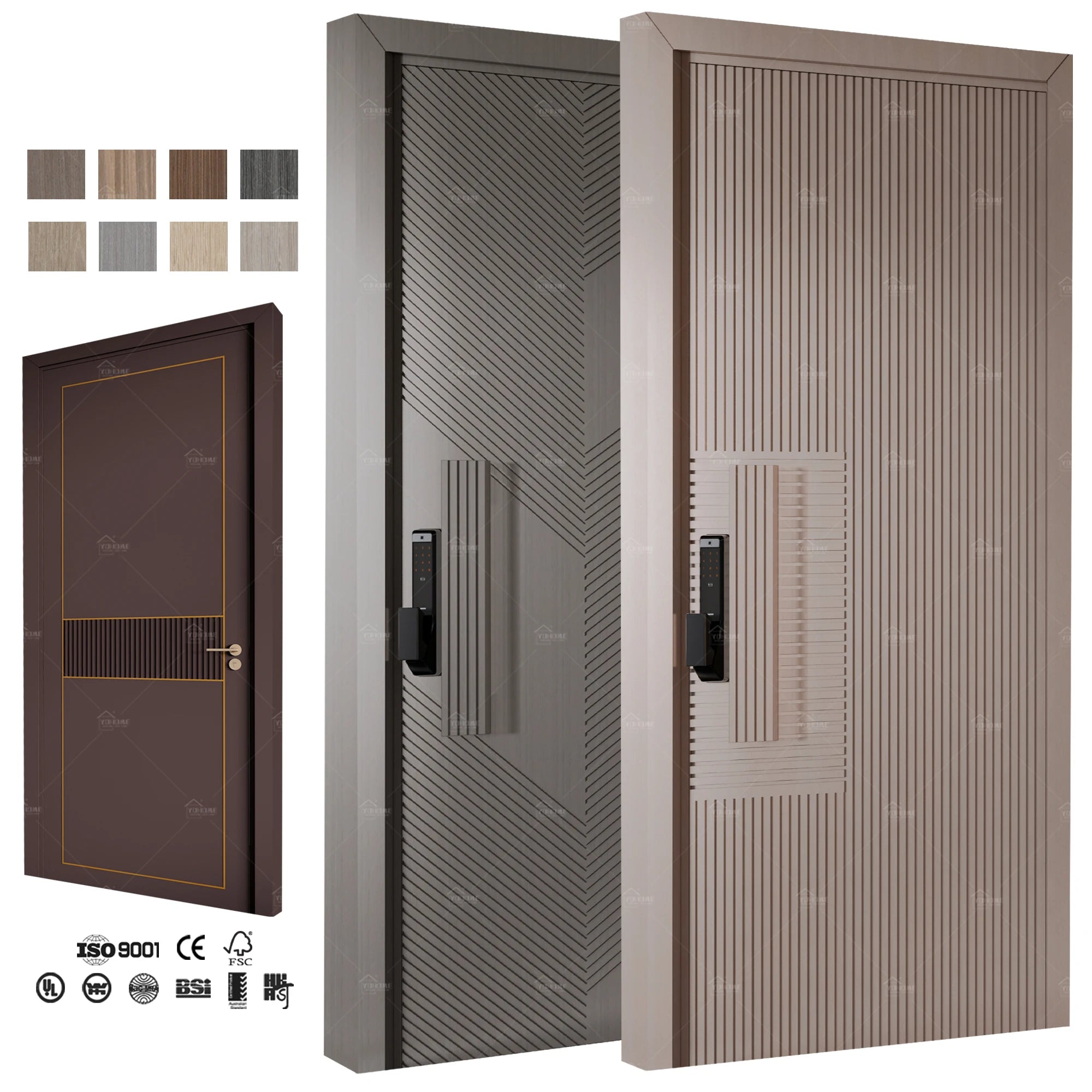 European Style Villa Entrance Wood Design Door Wood Front Entry Doors Exterior Security Wood Doors for House