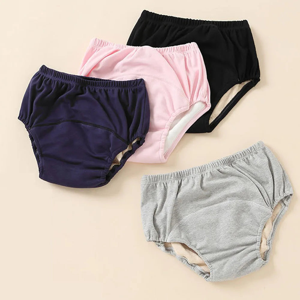 Lokeystar M-3XL Washable Training Pants for Adult Leak-proof Female Male Reusable Cotton Diaper Pants
