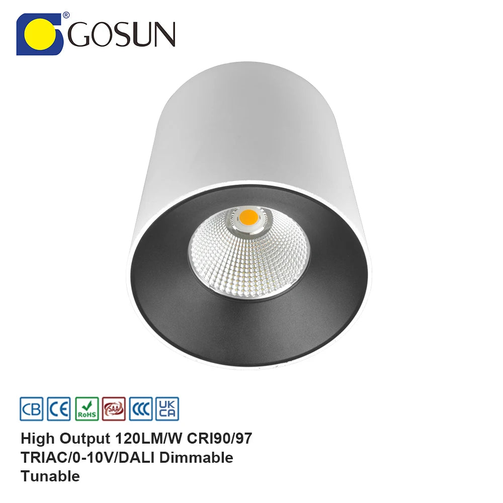 15W COB LED Downlight Aluminum Modern Warm White Surface & Ceiling Spotlight SAA Smart Home Indoor