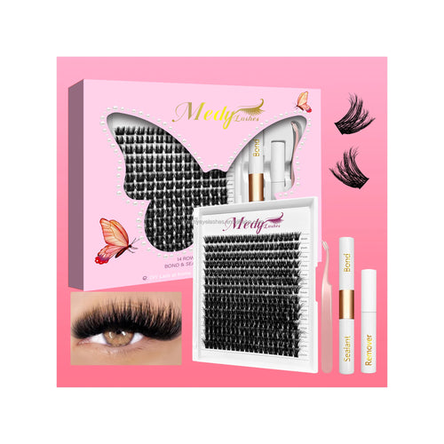 (FACTORY DIRECT SUPPLY) Wholesale Faux Mink Fluffy  Cluster Eyelash Extension Pre-cut Individual Segment  Lash Cluster Kit