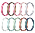 Metallic Color Hot Selling Thin Rings Silicone Wedding Band for Women