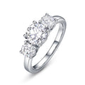 925 Silver Engagement Bridal Rings Customizable Classic Moissanite Silver Ring Three Stone Engagement Ring for Women