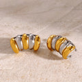 New Arrival High Polished Minimalist Stainless Steel Earring Women Jewelry Triple Half Moon Stud Swirl Earrings