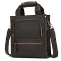 Men's Genuine Leather Shoulder Bag Vintage Crazy Horse Leather Flap Messenger Bag Cow Leather Causal Cover Crossbody Bag