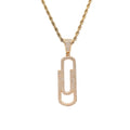 CN257 Gold Plated Brass Cubic Zircon Rope Chain Pendant Necklace Men Women's Hip Hop Party Jewelry Gift MegaBDM